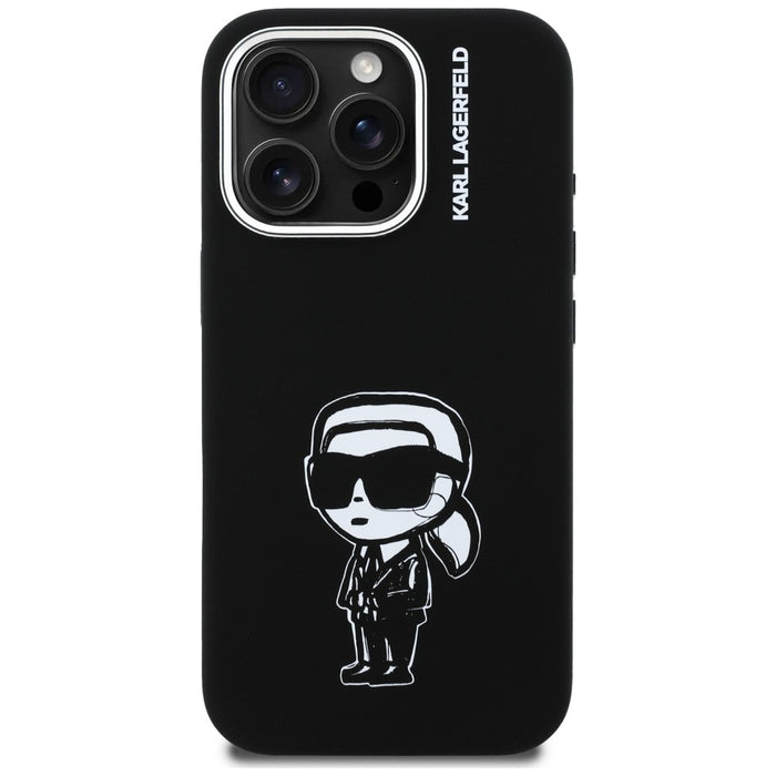 Karl Lagerfeld Silicone Karl Sketch MagSafe Case for iPhone 16 Pro Max - Black