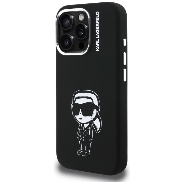 Karl Lagerfeld Silicone Karl Sketch MagSafe Case for iPhone 16 Pro Max - Black