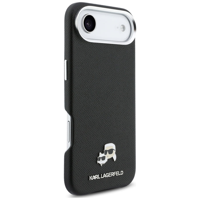 Karl Lagerfeld Karl &amp; Choupette Head Pins Saffiano MagSafe Case for iPhone Air - Black