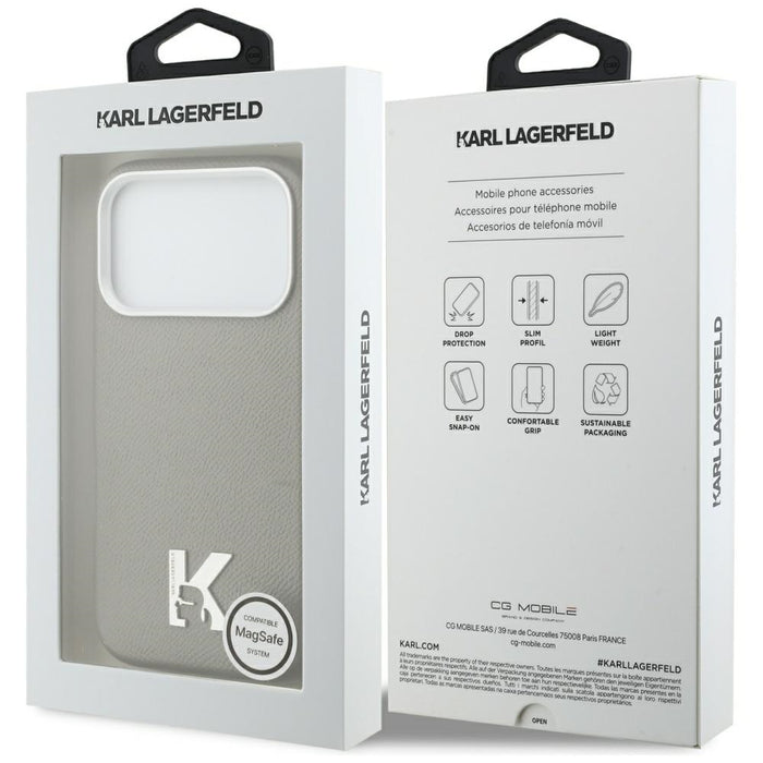 Karl Lagerfeld Karl Head Logo MagSafe Case for iPhone 17 Pro - Gray