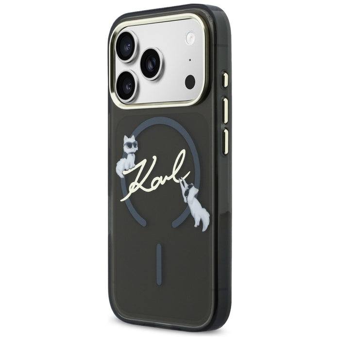 Karl Lagerfeld IML Choupettes Karl Script Logo MagSafe Case for iPhone 17 Pro - Black