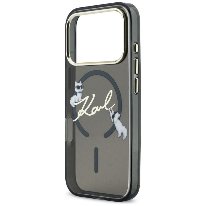 Karl Lagerfeld IML Choupettes Karl Script Logo MagSafe Case for iPhone 17 Pro Max - Black