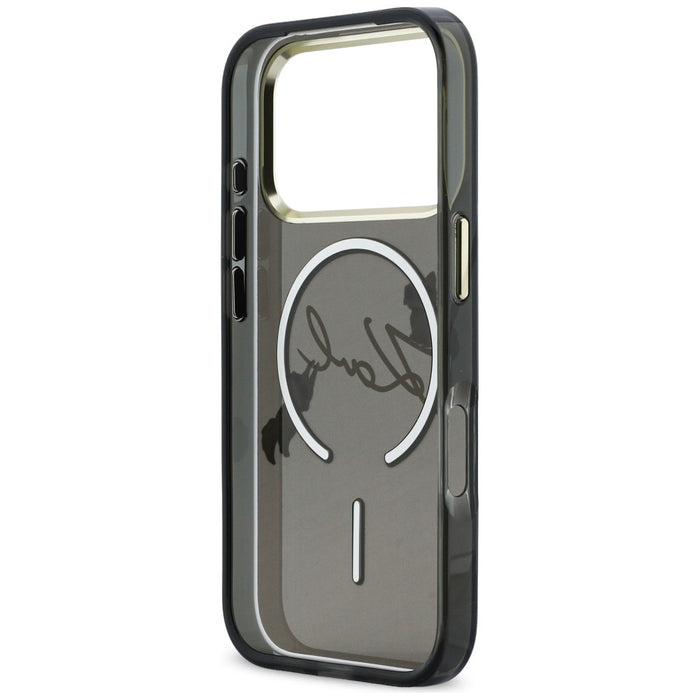 Karl Lagerfeld IML Choupettes Karl Script Logo MagSafe Case for iPhone 17 Pro Max - Black