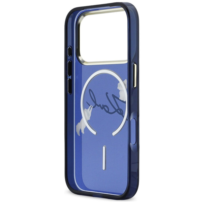 Karl Lagerfeld IML Choupettes Karl Script Logo MagSafe Case for iPhone 17 Pro Max - Blue