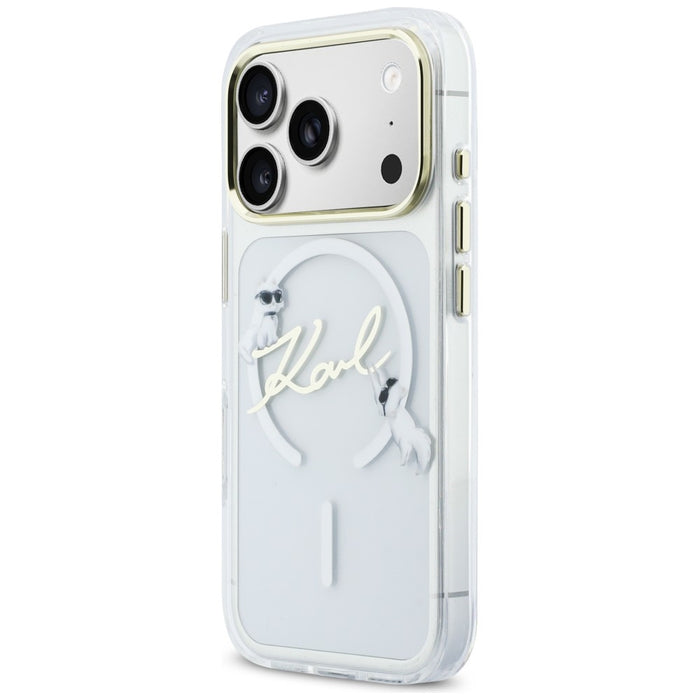 Karl Lagerfeld IML Choupettes Karl Script Logo MagSafe Case for iPhone 17 Pro - Clear