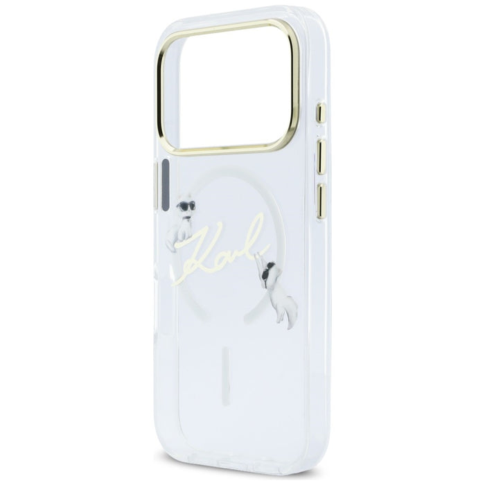 Karl Lagerfeld IML Choupettes Karl Script Logo MagSafe Case for iPhone 17 Pro - Clear
