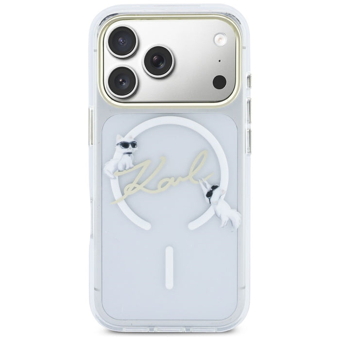 Karl Lagerfeld IML Choupettes Karl Script Logo MagSafe Case for iPhone 17 Pro - Clear