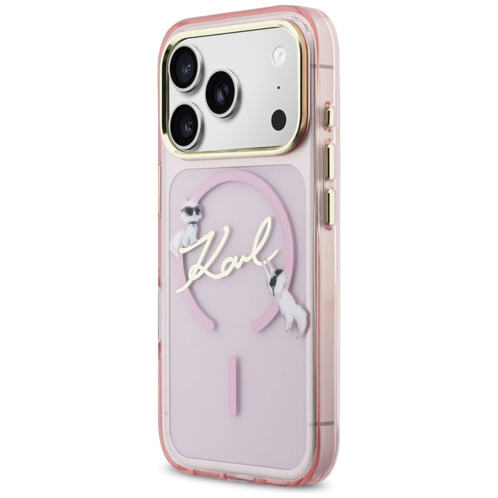 Karl Lagerfeld IML Choupettes Karl Script Logo MagSafe Case for iPhone 17 Pro - Pink