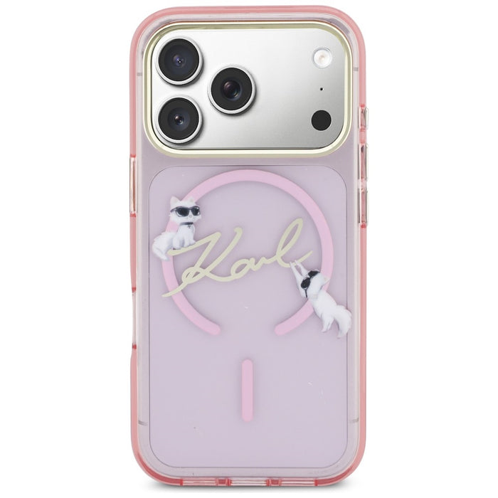 Karl Lagerfeld IML Choupettes Karl Script Logo MagSafe Case for iPhone 17 Pro - Pink