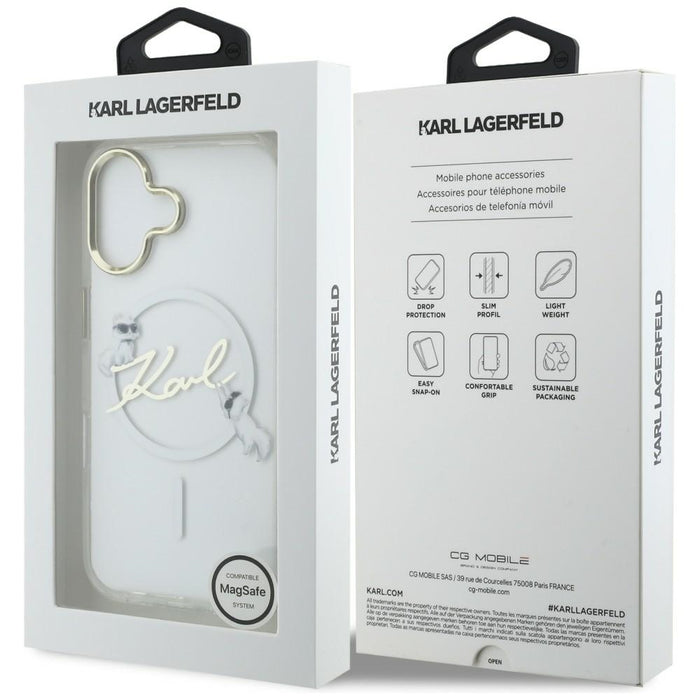 Karl Lagerfeld IML Choupettes Karl Script Logo MagSafe iPhone 17 Case - Clear