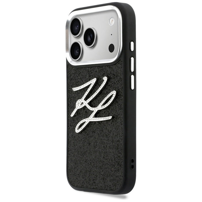Karl Lagerfeld IML Glitter KL Diamond Logo Case for iPhone 17 Pro - Black