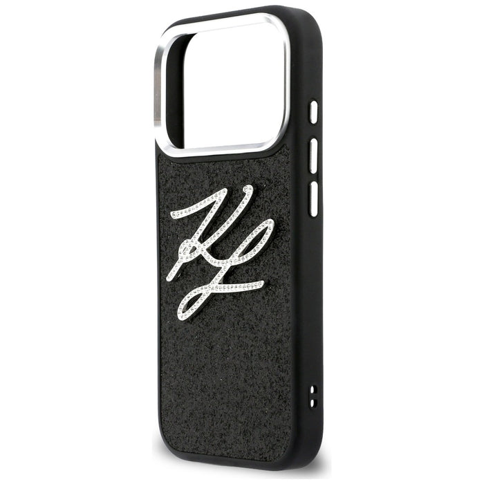 Karl Lagerfeld IML Glitter KL Diamond Logo Case for iPhone 17 Pro - Black