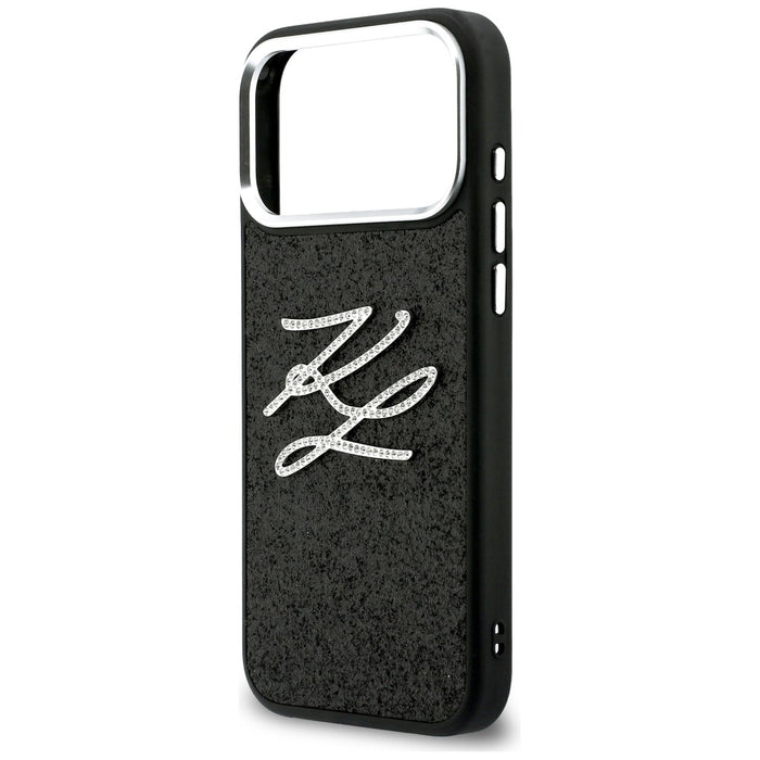 Karl Lagerfeld IML Glitter KL Diamond Logo Case for iPhone 17 Pro Max - Black