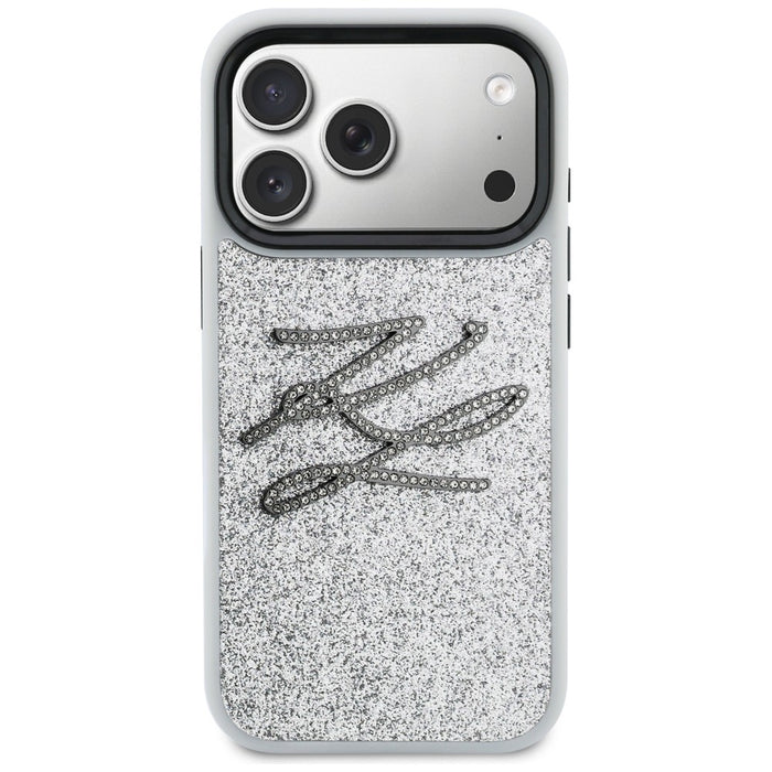 Karl Lagerfeld IML Glitter KL Diamond Logo case for iPhone 17 Pro - silver