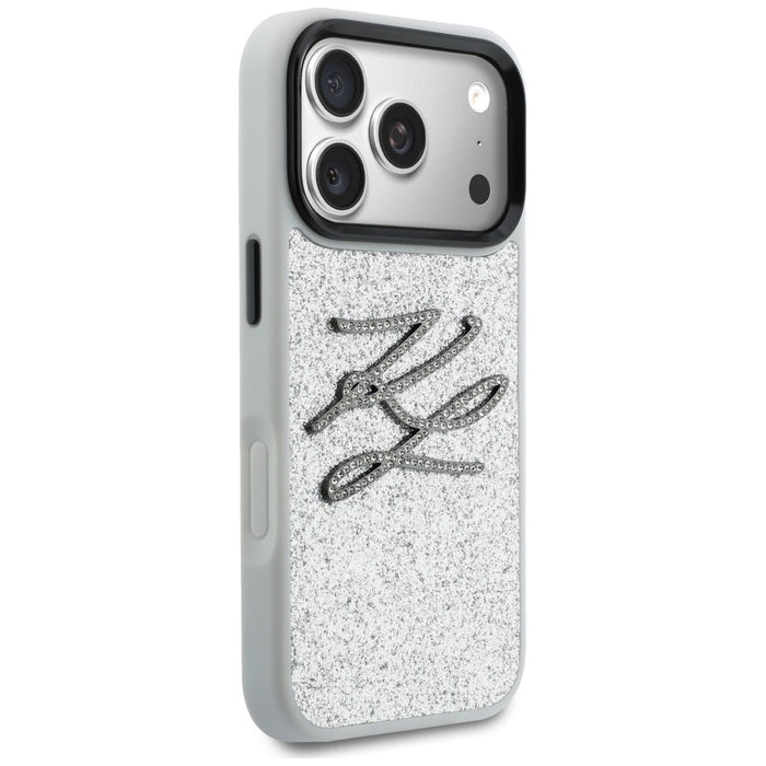 Karl Lagerfeld IML Glitter KL Diamond Logo case for iPhone 17 Pro - silver