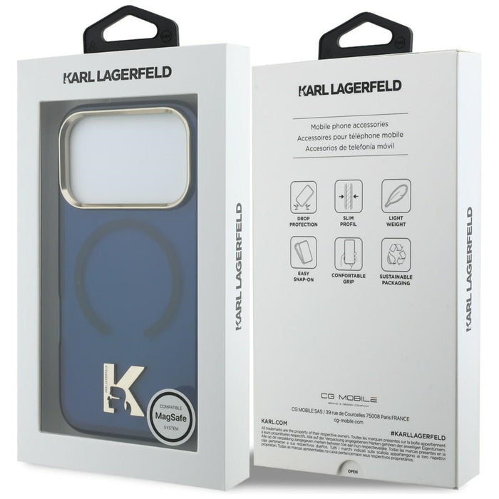 Karl Lagerfeld IML K Head Logo MagSafe Case for iPhone 17 Pro Max - Blue