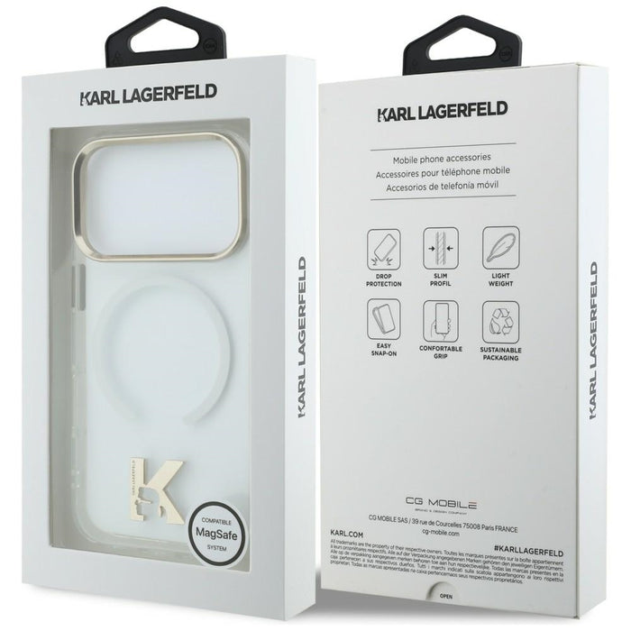 Karl Lagerfeld IML K Head Logo MagSafe Case for iPhone 17 Pro Max - Clear