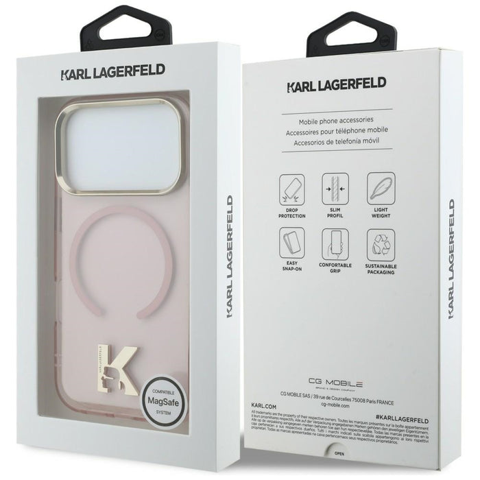 Karl Lagerfeld IML K Head Logo MagSafe Case for iPhone 17 Pro - Pink
