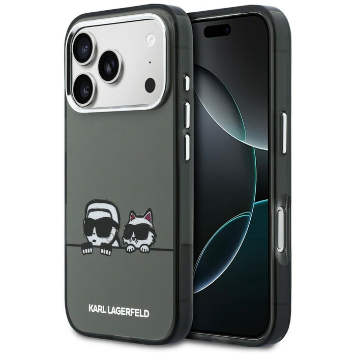 Karl Lagerfeld IML Karl & Choupette Peekaboo Logo MagSafe Case for iPhone 17 Pro - Black