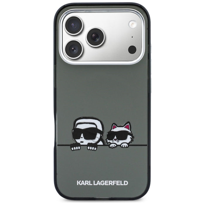 Karl Lagerfeld IML Karl &amp; Choupette Peekaboo Logo MagSafe Case for iPhone 17 Pro Max - Black