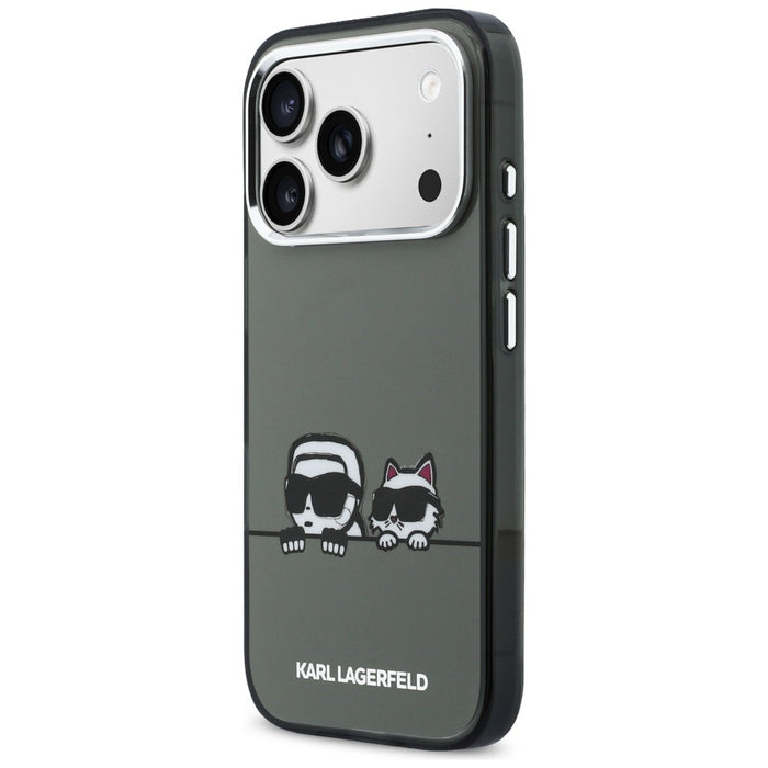 Karl Lagerfeld IML Karl &amp; Choupette Peekaboo Logo MagSafe Case for iPhone 17 Pro Max - Black