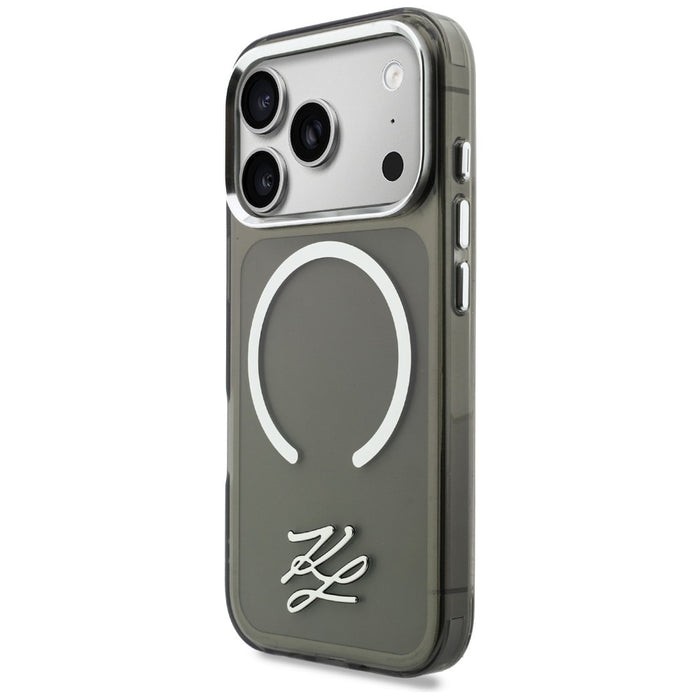Karl Lagerfeld IML KL Script Logo MagSafe Case for iPhone 17 Pro - Black