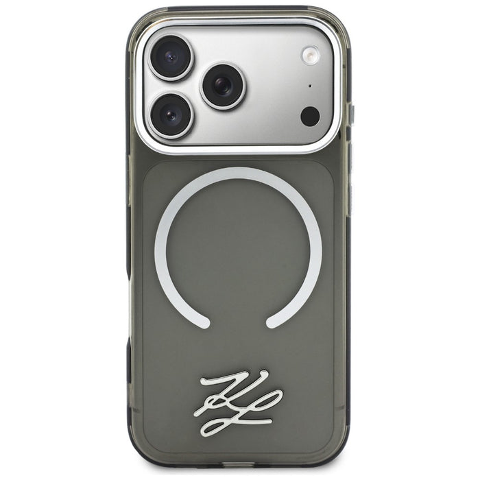 Karl Lagerfeld IML KL Script Logo MagSafe Case for iPhone 17 Pro - Black