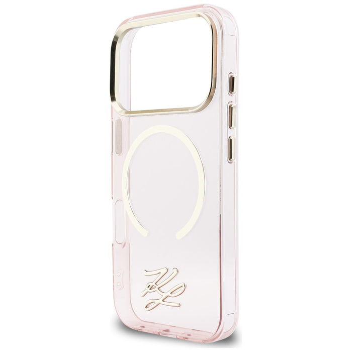 Karl Lagerfeld IML KL Script Logo MagSafe Case for iPhone 17 Pro Max - Pink