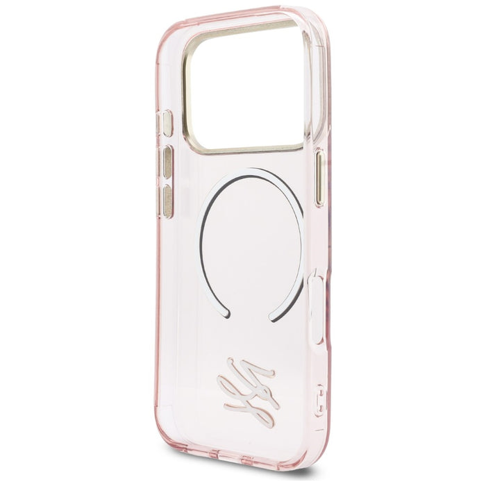 Karl Lagerfeld IML KL Script Logo MagSafe Case for iPhone 17 Pro Max - Pink