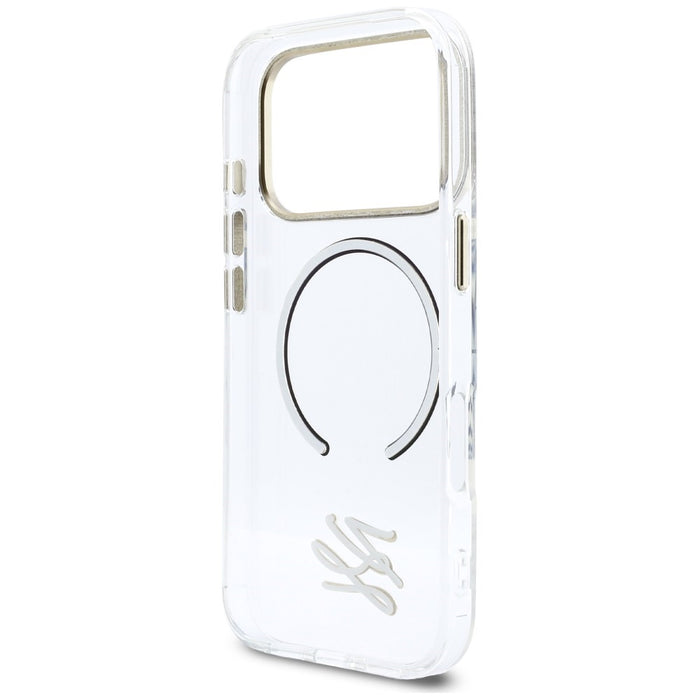 Karl Lagerfeld IML KL Script Logo MagSafe Case for iPhone 17 Pro - Clear