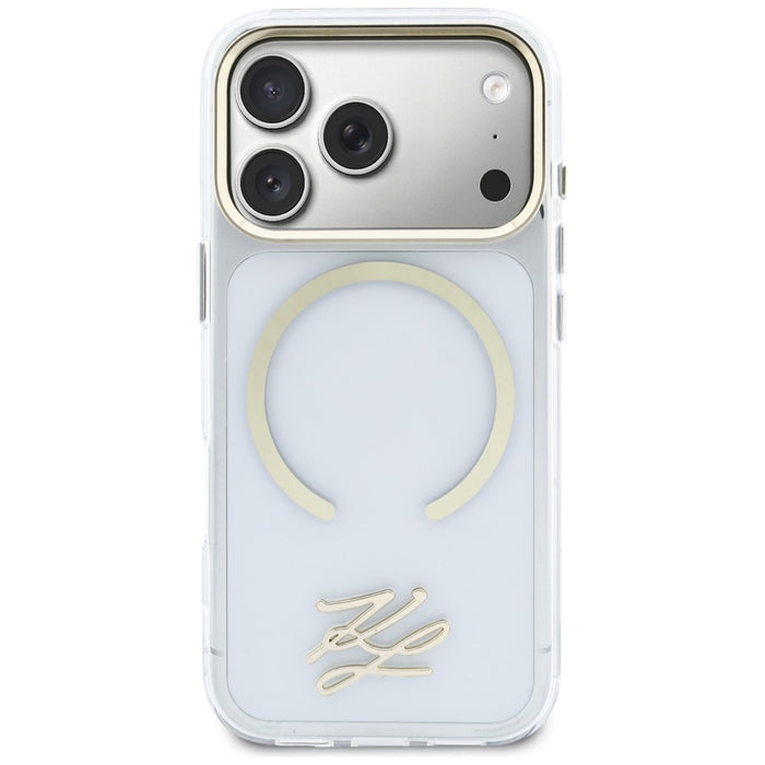 Karl Lagerfeld IML KL Script Logo MagSafe Case for iPhone 17 Pro - Clear