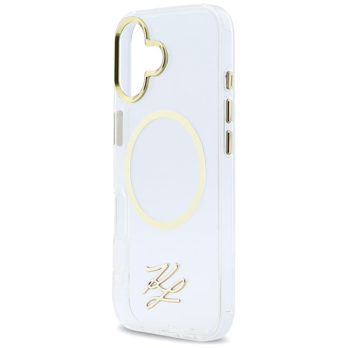Karl Lagerfeld IML KL Script Logo MagSafe Case for iPhone 17 - Transparent