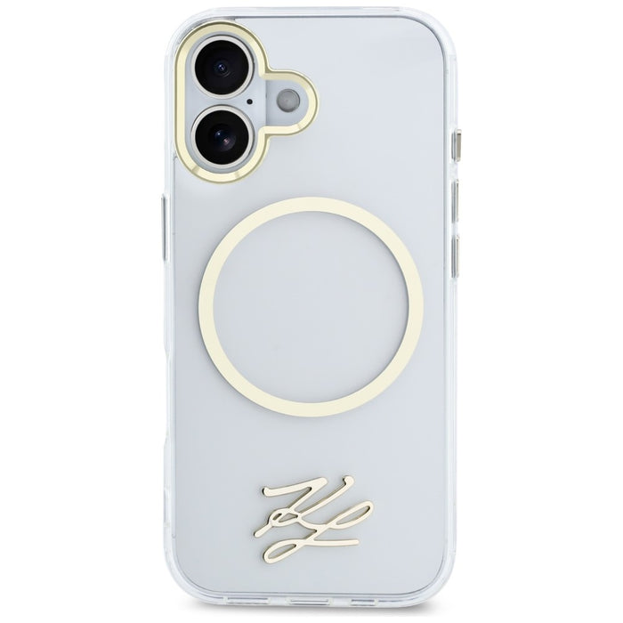 Karl Lagerfeld IML KL Script Logo MagSafe Case for iPhone 17 - Transparent