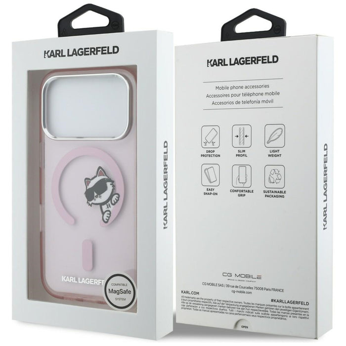 Karl Lagerfeld IML Peekaboo MagSafe Case for iPhone 17 Pro - Pink