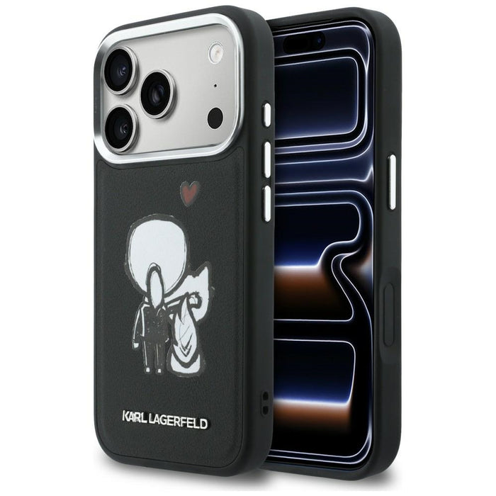 Karl Lagerfeld Karl & Choupette Back Logo MagSafe Case for iPhone 17 Pro - Black
