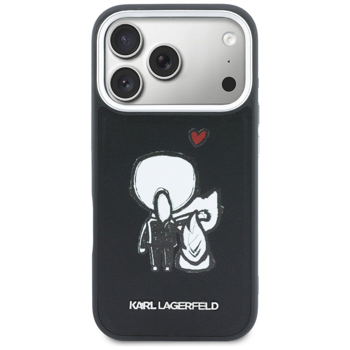 Karl Lagerfeld Karl &amp; Choupette Back Logo MagSafe Case for iPhone 17 Pro Max - Black