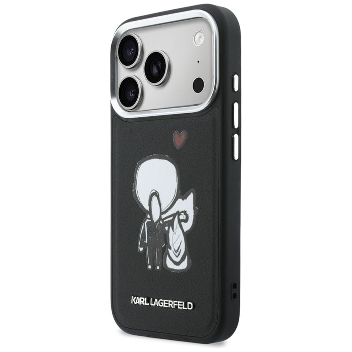 Karl Lagerfeld Karl &amp; Choupette Back Logo MagSafe Case for iPhone 17 Pro Max - Black