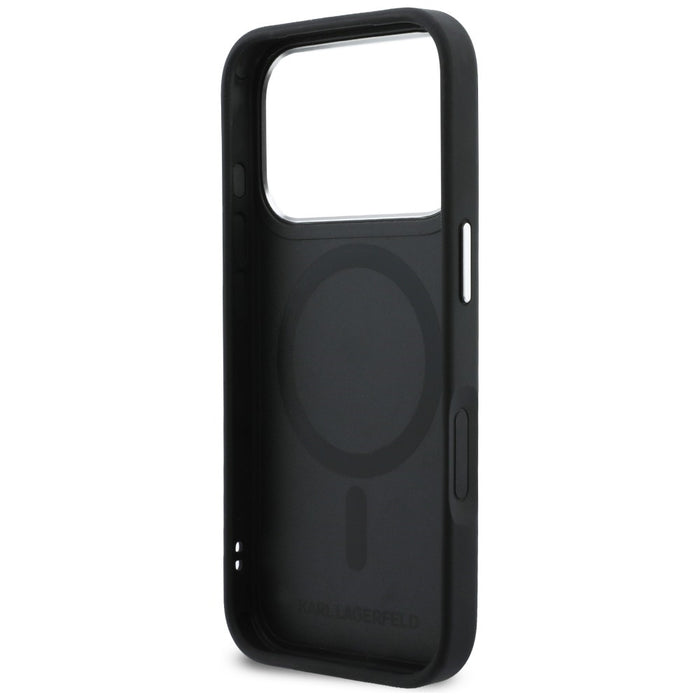 Karl Lagerfeld Karl &amp; Choupette Back Logo MagSafe Case for iPhone 17 Pro Max - Black