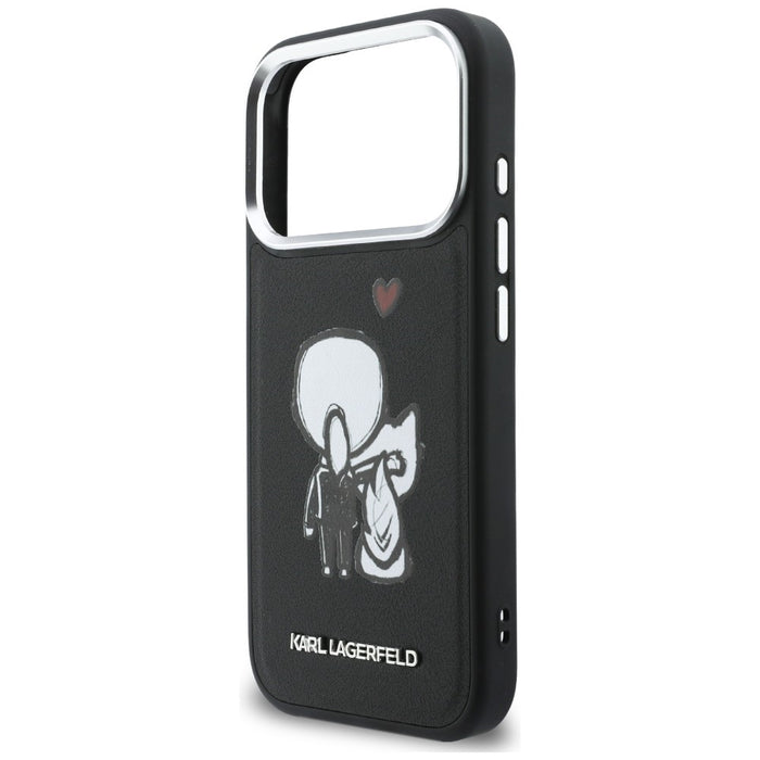 Karl Lagerfeld Karl &amp; Choupette Back Logo MagSafe Case for iPhone 17 Pro Max - Black