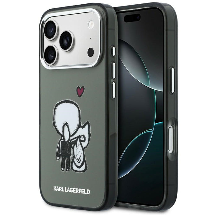 Karl Lagerfeld Karl & Choupette Back MagSafe Case for iPhone 17 Pro - Black