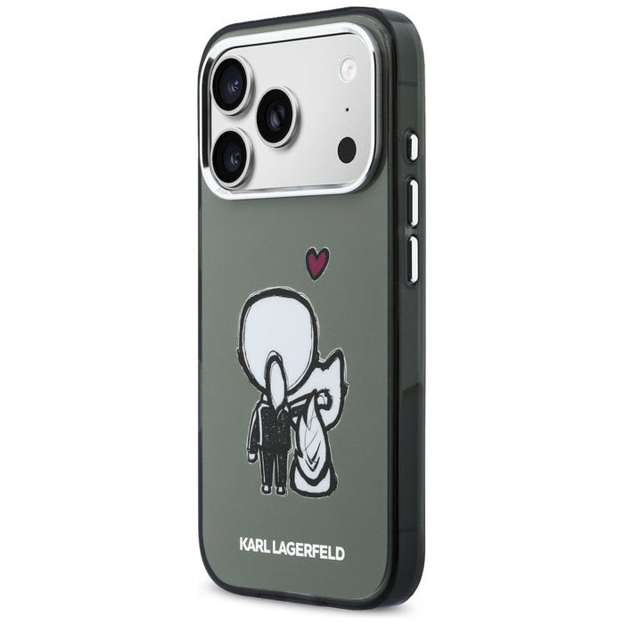Karl Lagerfeld Karl &amp; Choupette Back MagSafe Case for iPhone 17 Pro Max - Black