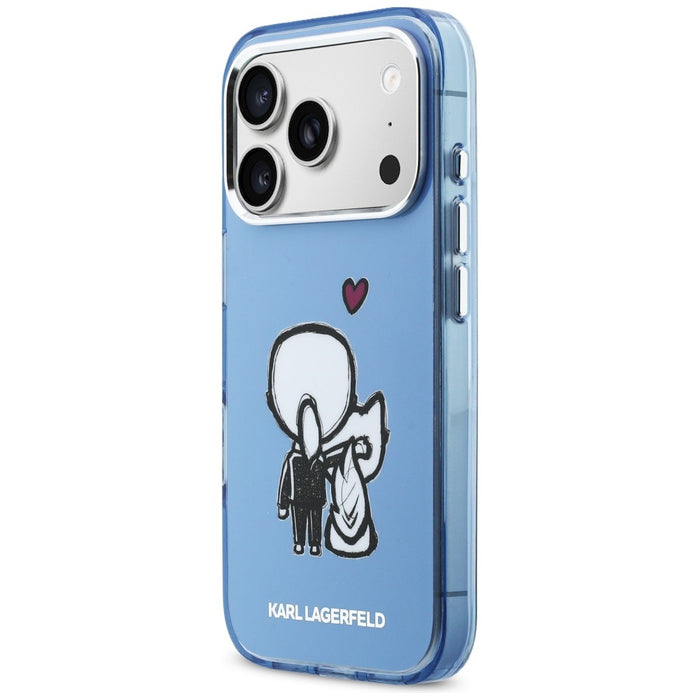 Karl Lagerfeld Karl &amp; Choupette Back MagSafe Case for iPhone 17 Pro Max - Blue