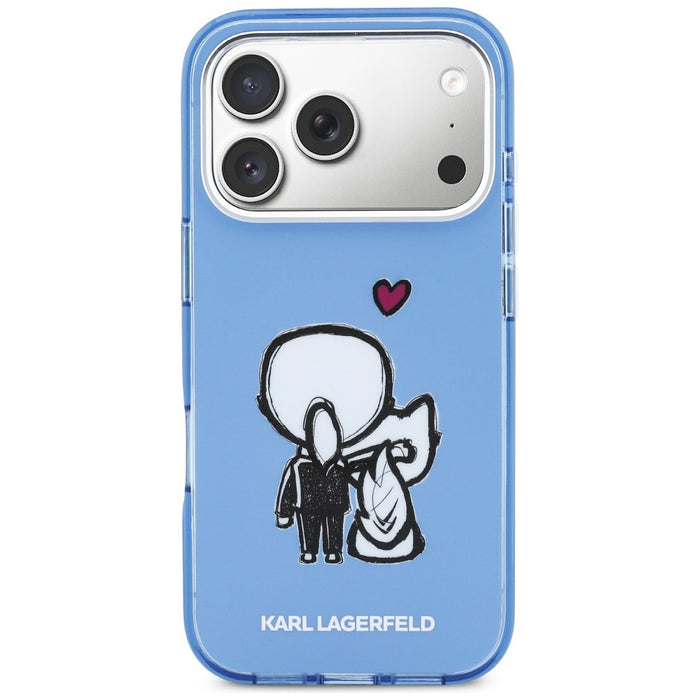 Karl Lagerfeld Karl &amp; Choupette Back MagSafe Case for iPhone 17 Pro Max - Blue