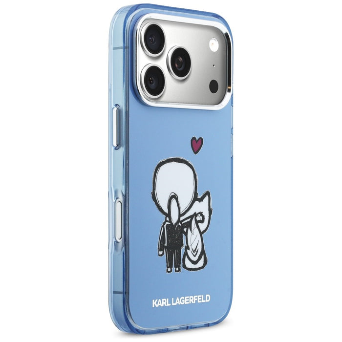 Karl Lagerfeld Karl &amp; Choupette Back MagSafe Case for iPhone 17 Pro Max - Blue