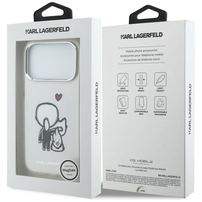 Karl Lagerfeld Karl & Choupette Back MagSafe Case for iPhone 17 Pro Max - Clear