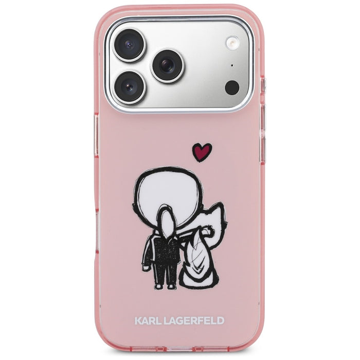 Karl Lagerfeld Karl &amp; Choupette Back MagSafe Case for iPhone 17 Pro Max - Pink