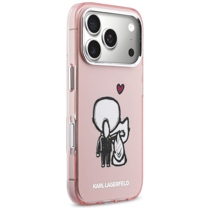 Karl Lagerfeld Karl &amp; Choupette Back MagSafe Case for iPhone 17 Pro Max - Pink