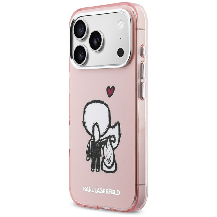 Karl Lagerfeld Karl &amp; Choupette Back MagSafe Case for iPhone 17 Pro Max - Pink
