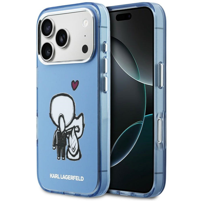 Karl Lagerfeld Karl &amp; Choupette Back MagSafe Case for iPhone 17 Pro - Blue