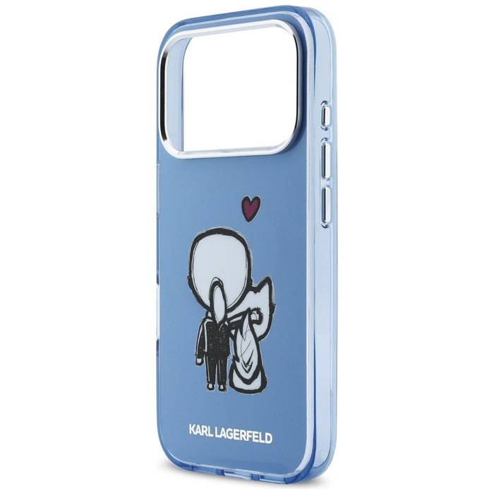 Karl Lagerfeld Karl &amp; Choupette Back MagSafe Case for iPhone 17 Pro - Blue